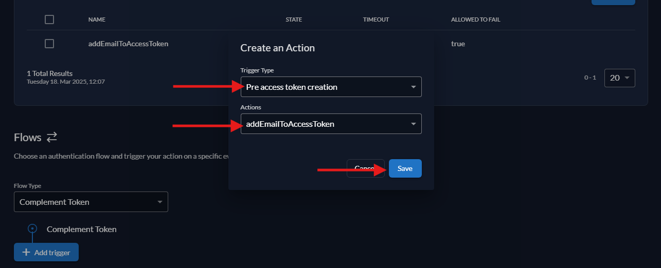 Finish Assigning Action to Flow